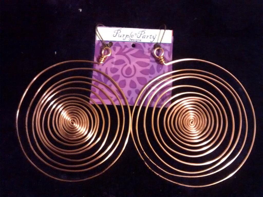 L Copper Spiral Earrings