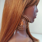 L Copper Spiral Earrings