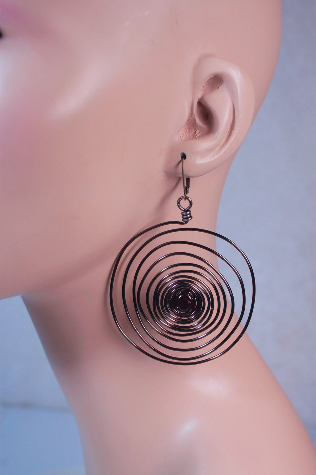 L Copper Spiral Earrings