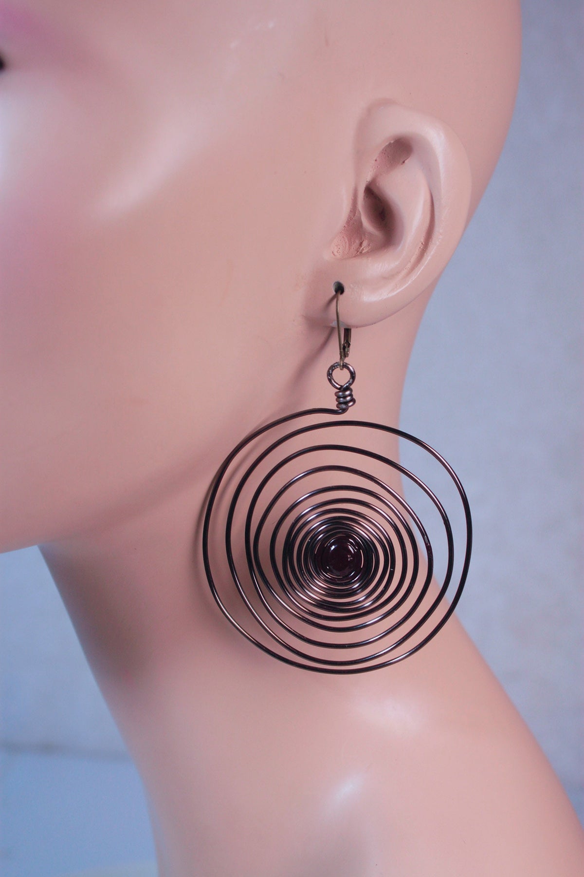 L Copper Spiral Earrings