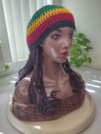 D Reggae in RYGB Crochet Cap