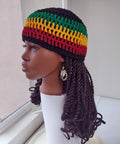 D Reggae in RYGB Crochet Cap